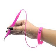 🔰 sivote | lash tweezers holder protector, silicone wristband - pink | delighter for tweezers & lash extensions logo