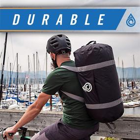 img 1 attached to 🎒 Aqua Quest Slipstream Duffel Bag: 100% Waterproof, Lightweight, Durable - Perfect for Sport, Travel, Boating - 50L, Blue/Black/Orange