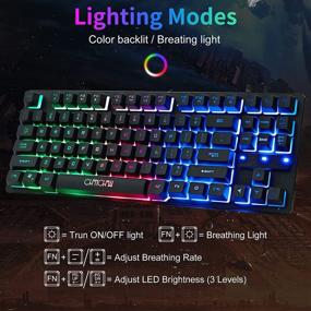 img 3 attached to 🎮 Gaming Keyboard and Mouse Combo - Backlit 87Keys Keyboard and Mouse with Adjustable 3200DPI, Compatible with PC, Laptop, Xbox, PS4 Game