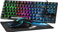 🎮 gaming keyboard and mouse combo - backlit 87keys keyboard and mouse with adjustable 3200dpi, compatible with pc, laptop, xbox, ps4 game логотип