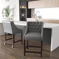 🪑 residential barstools set of 2 - taylor + logan light gray leather logo