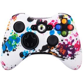 img 3 attached to 💦 Enhance Your Xbox 360 Controller: 9CDeer Silicone Water Transfer Sleeve + Thumb Grips - Splashing Graffiti Design