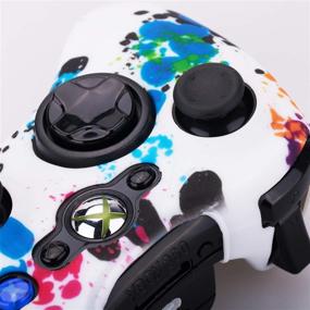 img 2 attached to 💦 Enhance Your Xbox 360 Controller: 9CDeer Silicone Water Transfer Sleeve + Thumb Grips - Splashing Graffiti Design