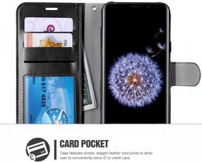 img 2 attached to 📱 ERAGLOW Galaxy S9 Wallet Case: Premium PU Leather Flip Cover with Card Slots & Kickstand (Black)