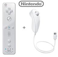 🕹️ nintendo wii/wii u remote plus controller and nunchuk nunchuck combo bundle set - official white edition (bulk packaging) logo