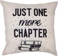 📚 arundeal decorative throw pillow case covers, 18 x 18 inches, just one more chapter, for library book enthusiasts логотип