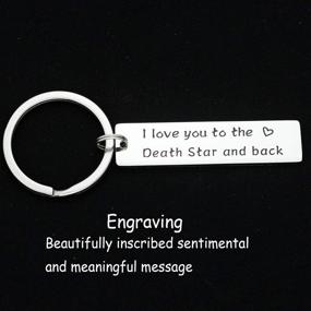 img 3 attached to 💑 Kivosliviz Star Wars Keychain Set - I Love You to the Death Star and Back, Boyfriend & Girlfriend Gifts, Couple Keychains