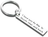 💑 kivosliviz star wars keychain set - i love you to the death star and back, boyfriend & girlfriend gifts, couple keychains logo