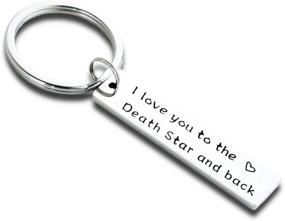 img 4 attached to 💑 Kivosliviz Star Wars Keychain Set - I Love You to the Death Star and Back, Boyfriend & Girlfriend Gifts, Couple Keychains