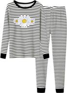 👚 snug-fit girls cotton pajamas set - stripe long sleeve & pants pj - sizes 4t-14 logo