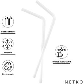 img 1 attached to Bulk Pack of 400 Individually Wrapped White Flexible Drinking Straws - 7.75 Inches Long, Disposable