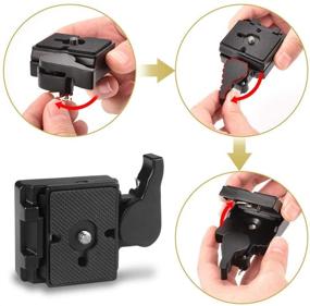 img 2 attached to UTEBIT 323 RC2 Quick Release Plate: Compatibility with Manfrotto 200PL-14 QR Plates and DSLR Camera Tripod Ball Head