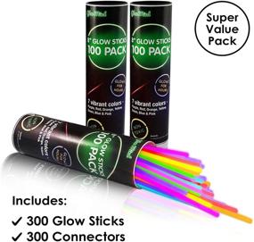 img 3 attached to 🎉 300 Glow Sticks Bulk Party Supplies - Fun Glow in The Dark Party Favors Pack with Connectors, Neon 8 inch Glowsticks Bracelets and Necklaces - Perfect for Events and Celebrations