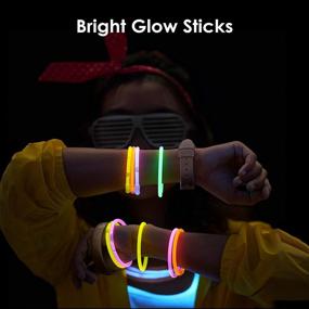 img 1 attached to 🎉 300 Glow Sticks Bulk Party Supplies - Fun Glow in The Dark Party Favors Pack with Connectors, Neon 8 inch Glowsticks Bracelets and Necklaces - Perfect for Events and Celebrations