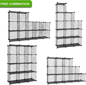 img 3 attached to TUMUCUTE Wire Storage Cubes: 12-Cube Metal Shelves Bookshelf for Home and Office Organization