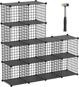 img 4 attached to TUMUCUTE Wire Storage Cubes: 12-Cube Metal Shelves Bookshelf for Home and Office Organization