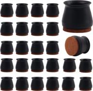 🪑 enhanced chair leg caps: 24 pcs silicone covers with felt bottom - prevent hardwood floor scratches and mute noise logo