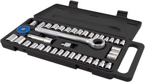 img 1 attached to GreatNeck PSO40H 40-Piece Ratchet and Socket Set: Superior Quality with Ergonomic Handle