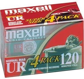 img 3 attached to MAXELL UR-120 Blank Audio Cassette Tape -4 pack (Discontinued) - Superior Sound Quality & Long-lasting Durability