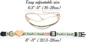 img 2 attached to 🐾 Pettsie Cat Collar Breakaway Safety: Heart & Friendship Bracelet, Comfortable 100% Cotton, Adjustable Size 8-11 Inch, Durable & Gift Box Included