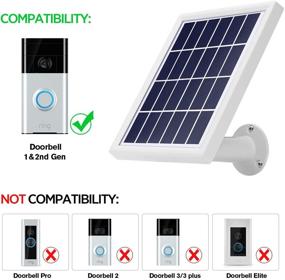 img 3 attached to OLAIKE Solar Panel for Video Doorbell 1st & 2nd Gen(2020 Release), 3.8m Power Cable, Waterproof Charge, Detachable Wall Mount - White