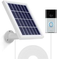 солнечная панель olaike для видеодвери 1-го и 2-го поколения (выпуск 2020 г.), кабель питания 3,8 м, водонепроницаемое зарядное устройство, съемное крепление на стену - белый логотип