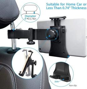 img 2 attached to 📱 360° Angle-Adjustable Car Headrest Tablet Holder for iPad Pro/Air/Mini, Kindle Fire HD, Nintendo Switch, iPhone & Other Smartphones - Car Headrest Mount Stand Cradle Bracket Holder for 4’’-9’’