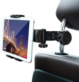 img 4 attached to 📱 360° Angle-Adjustable Car Headrest Tablet Holder for iPad Pro/Air/Mini, Kindle Fire HD, Nintendo Switch, iPhone & Other Smartphones - Car Headrest Mount Stand Cradle Bracket Holder for 4’’-9’’