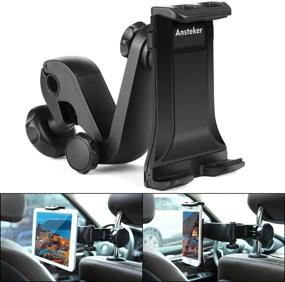 img 3 attached to 📱 360° Angle-Adjustable Car Headrest Tablet Holder for iPad Pro/Air/Mini, Kindle Fire HD, Nintendo Switch, iPhone & Other Smartphones - Car Headrest Mount Stand Cradle Bracket Holder for 4’’-9’’