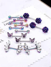 img 2 attached to Vsnnsns Stainless Butterfly Piercing Surgical Women's Jewelry