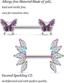 img 1 attached to Vsnnsns Stainless Butterfly Piercing Surgical Women's Jewelry