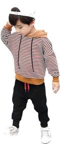 img 3 attached to Basketball Sweatshirt Tracksuit Striped SweatPants Boys' Clothing