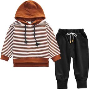 img 4 attached to Basketball Sweatshirt Tracksuit Striped SweatPants Boys' Clothing