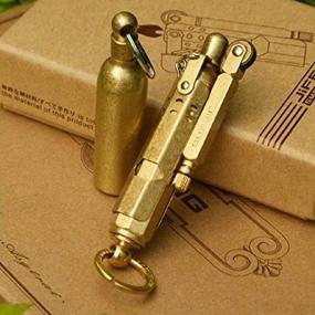 img 1 attached to 🔥 JiFENG Handmade WWI WWII Retro Vintage Brass Copper Trench Lighter with Solid Brass Fuel Bottle - Perfect Collectible Gift for Enthusiasts