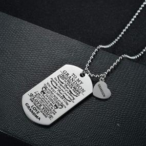 img 2 attached to NOVLOVE Grandson Military Necklace Graduation Boys' Jewelry