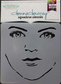 img 1 attached to 🎨 Discover the Artistry of Donna Downey Stencils DD-135 Signature Stencils 8.5"x8.5" - Face It!