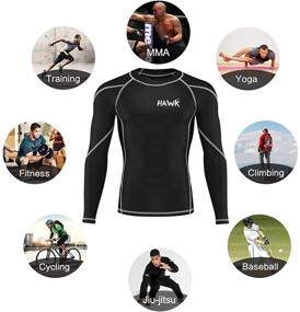 img 1 attached to 👕 Hawk Sports Compression Shirts: Powerful Base Layer for Athletic Gym, MMA, BJJ & More - Full Long Sleeve Rashguard Shirt for Men