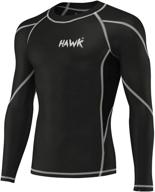 👕 hawk sports compression shirts: powerful base layer for athletic gym, mma, bjj & more - full long sleeve rashguard shirt for men logo