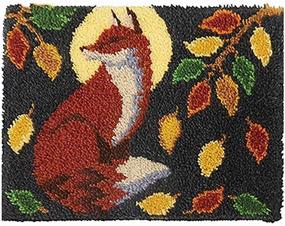 img 4 attached to 🦊 20.5X15 Inch Latch Hook Rug Kit - DIY Rugs Hook Rug Tapestry Kit with Latch Hook Needlework - UR MAX Beauty (Fox)