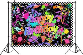 img 3 attached to 🎉 Neno Glow in The Dark Birthday Backdrops for Photography - Vibrant Graffiti Splash Paint Party Background - Slime Happy Birthday Theme - Black Light Sleepover Party Decorations for Kids - Birthday Banner