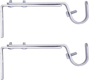 img 4 attached to 🔧 Kenney Adjustable Bracket 2 Pack: Satin Nickel for Versatile and Stylish Curtain Installation