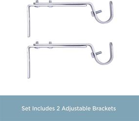 img 3 attached to 🔧 Kenney Adjustable Bracket 2 Pack: Satin Nickel for Versatile and Stylish Curtain Installation