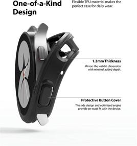 img 1 attached to 📱 Ringke Air Спортивный Чехол для Samsung Galaxy Watch 4 40mm - Черный | Тонкий, Мягкий, Гибкий ТПУ, Поднятая Рамка с вырезом под кнопку | Защитный Кожух, Galaxy Watch4 40мм