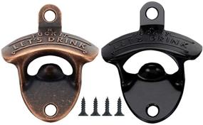 img 4 attached to 🍺 AYRXG Wall Mounted Bottle Opener Set - Vintage Beer Openers for Bars, KTV, Hotels, & Homes