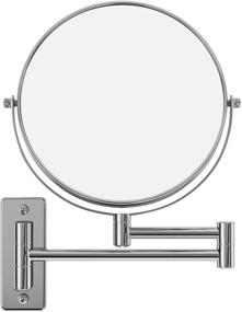 img 4 attached to 🔍 SONGMICS 5x Magnifying Wall Mount Makeup Mirror - 8 Inch Swivel Extendable Bathroom Mirror - Chrome Finish UBBM513
