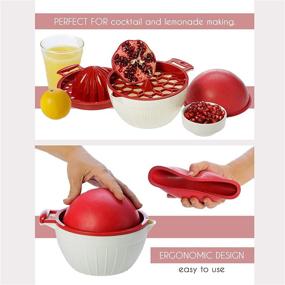 img 2 attached to Red 2-in-1 Citrus Lemon Squeezer and Pomegranate Deseeder: Multi Functional Juicer Tool to Remove Seeds and Extract Maximum Juice