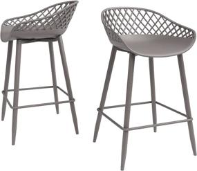 img 4 attached to DAR Camber Counter Stool, Set of 2, in a Stylish Warm Gray Shade