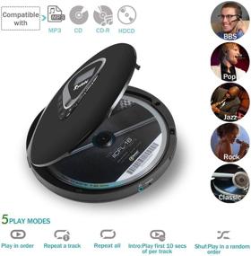 img 3 attached to 🎧 Rydohi Rechargeable Portable CD Player - Compact Personal CD Player for Car with LED Backlit Display, 18 Hours Playing Time, Anti-Skip, Shockproof - Includes 3.5mm AUX Cable for Kids & Adults