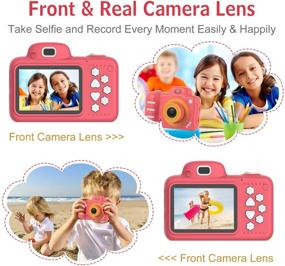 img 3 attached to 📸 themoemoe Kids Camera 8MP 1080P HD Video Camera for Girls, Digital Camera for Kids 3-10 Years Old with 16GB TF Card (Red)