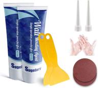 🔧 blue 2-pack drywall patch repair kit with scraper - quick solution for fixing holes on home walls, wood, and plaster surfaces - includes 2 packs of wall surface spackle paste and wall mending agent logo